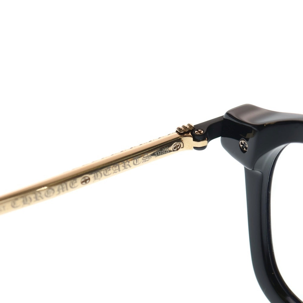 【中古】 CHROME HEARTS クロムハーツ CUMPTION-A 眼鏡 ウェリントン ゴールド サングラス メガネ メンズ インボイス 26004308 AO CHROME HEARTS(クロムハーツ) CUMPTION-A サイドフレアニー ゴールド