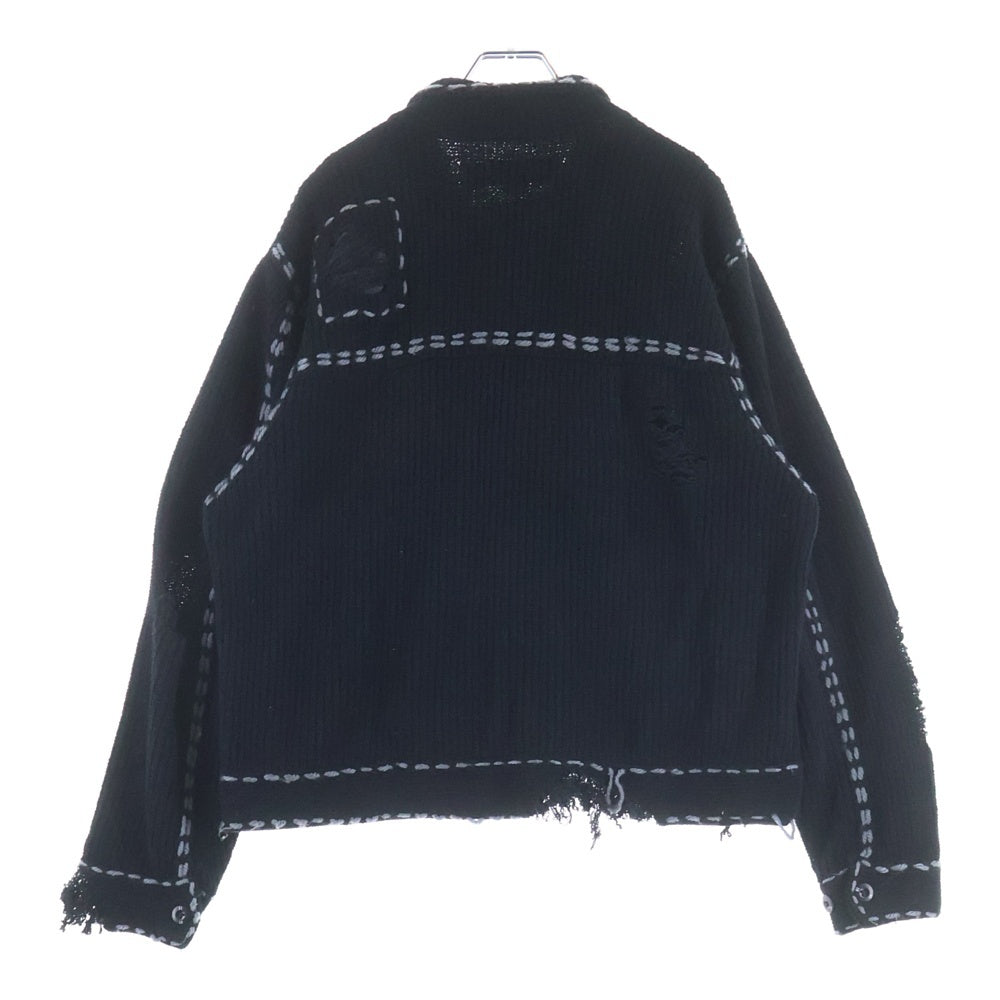 NEIGHBORHOOD(ネイバーフッド) × PHINGERIN PG1 SAVAGE KNIT フィンガリン サヴェージニット ジャケット PD-242-NH-KN-011 ブラック×ホワイト