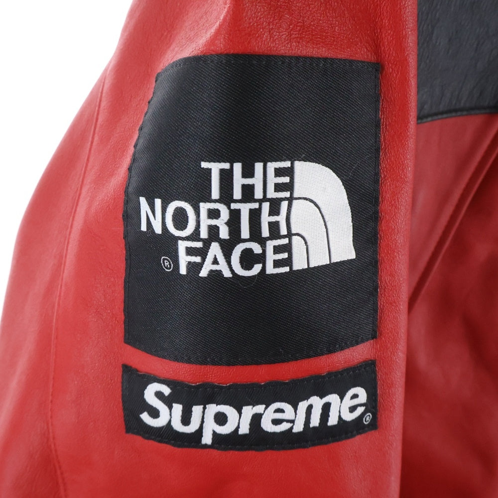 SUPREME(シュプリーム) 18AW × THE NORTH FACE Leather Mountain Jacket NF0A3VJ8 ザノースフェイス レザーマウンテンジャケット レッド/ブラック