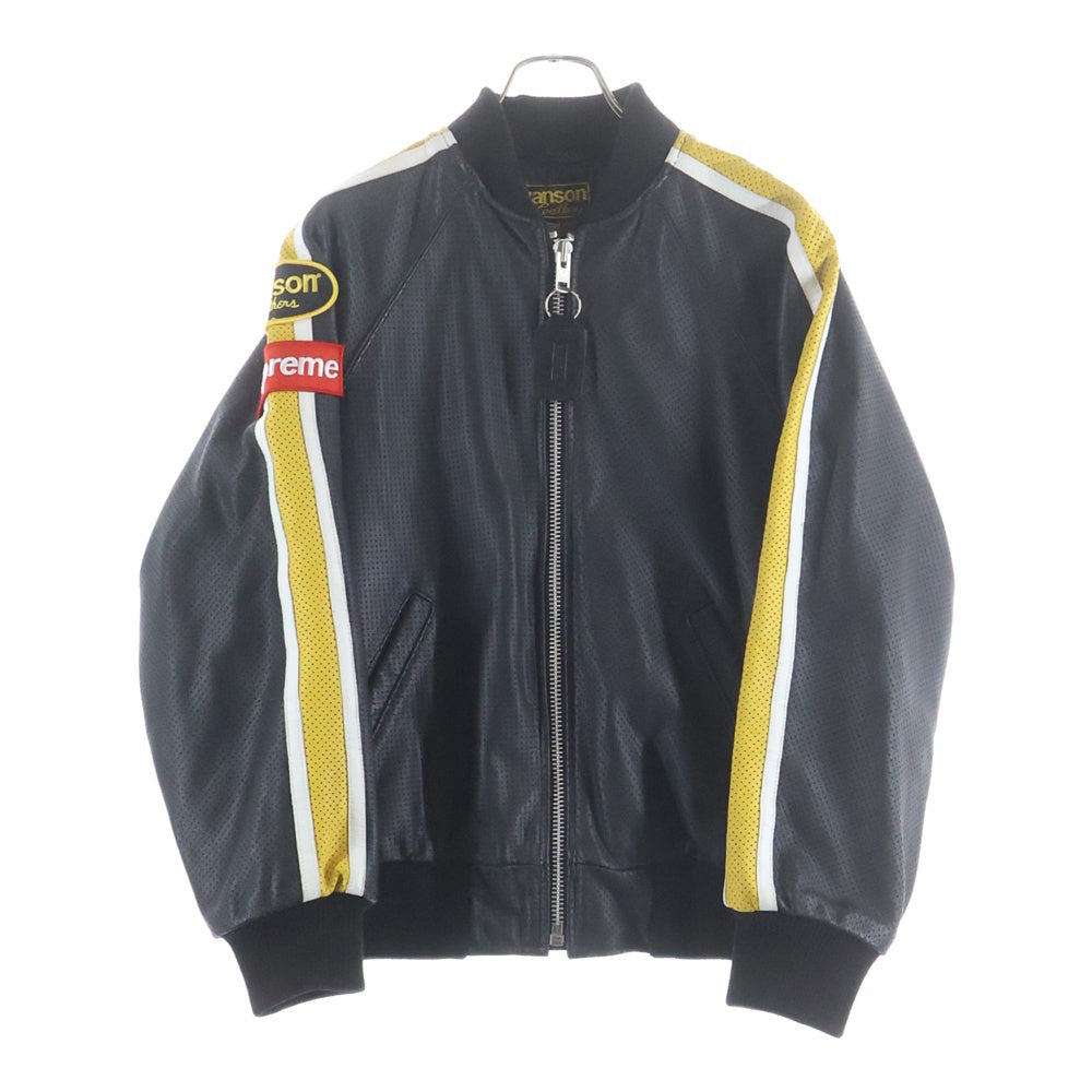 SUPREME(シュプリーム) 20SS ×Vanson Leathers Perforated Bomber Jacket バンソン レザージップアップ ボンバージャケット ブラック