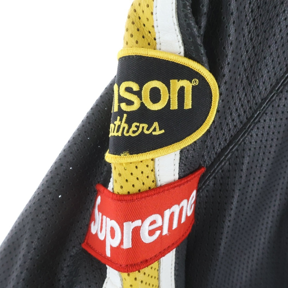 SUPREME(シュプリーム) 20SS ×Vanson Leathers Perforated Bomber Jacket バンソン レザージップアップ ボンバージャケット ブラック