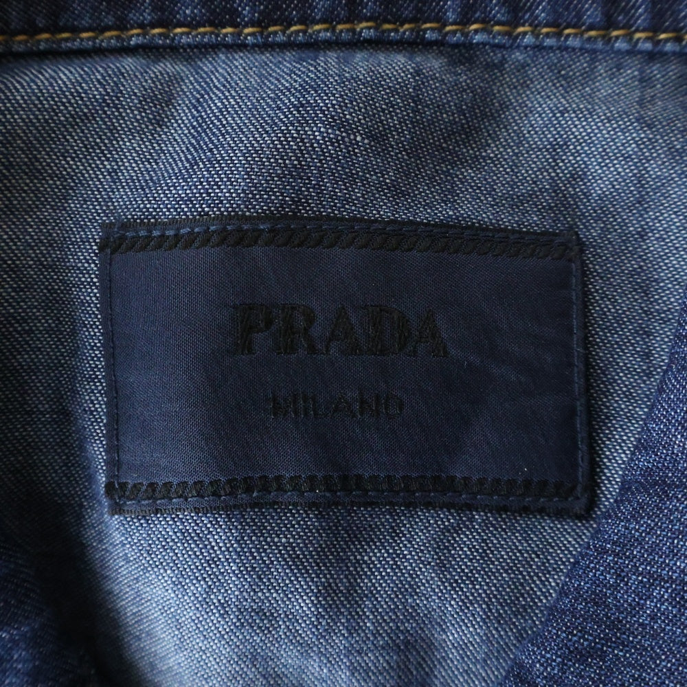 PRADA(プラダ) トラアングルロゴプレート デニムシャツジャケット GEB255 インディゴ