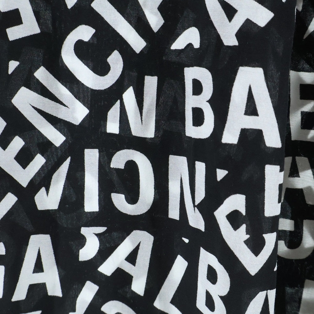 BALENCIAGA(バレンシアガ) 総柄 ロゴプリント レーヨン混 イージーパンツ 659026 TML21 ブラック