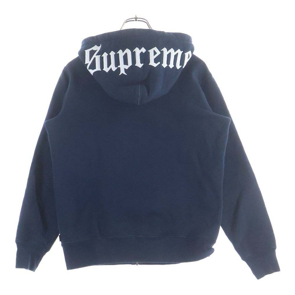 SUPREME(シュプリーム) 16AW Old English Hood Logo Zip Up Sweatshirt ジップアップパーカー ネイビー