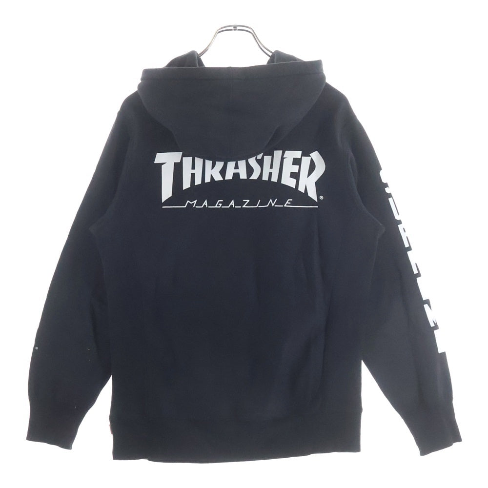 SUPREME(シュプリーム) 11SS thrasher hooded sweatshirt プルオーバーパーカー ブラック