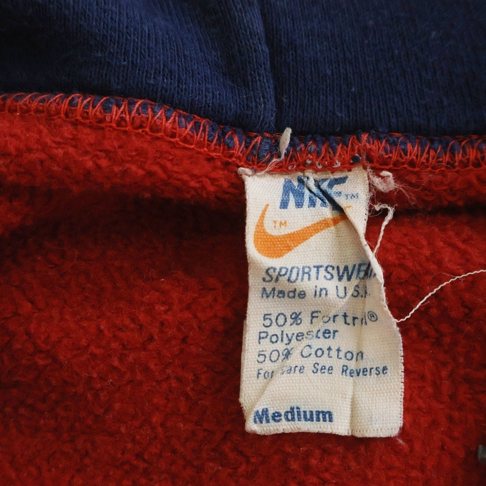 NIKE(ナイキ) 70s 片爪IDEAL USA製 2トーン ジップアップパーカー コットンポリ レッド/ネイビー