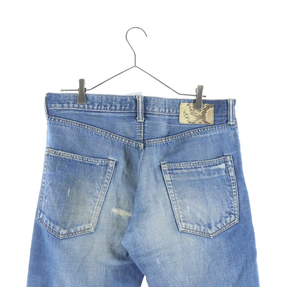 VISVIM(ヴィスヴィム) 00s SOCIAL SCULPTURE DENIM 03D5 DAMAGED-5 パイソンパッチ ストレートデニム インディゴ