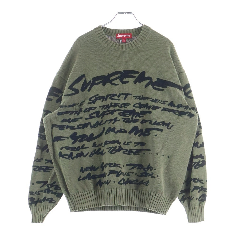 SUPREME(シュプリーム) 24SS FUTURA Sweater フューチュラセーター コットンニット カーキ 総柄
