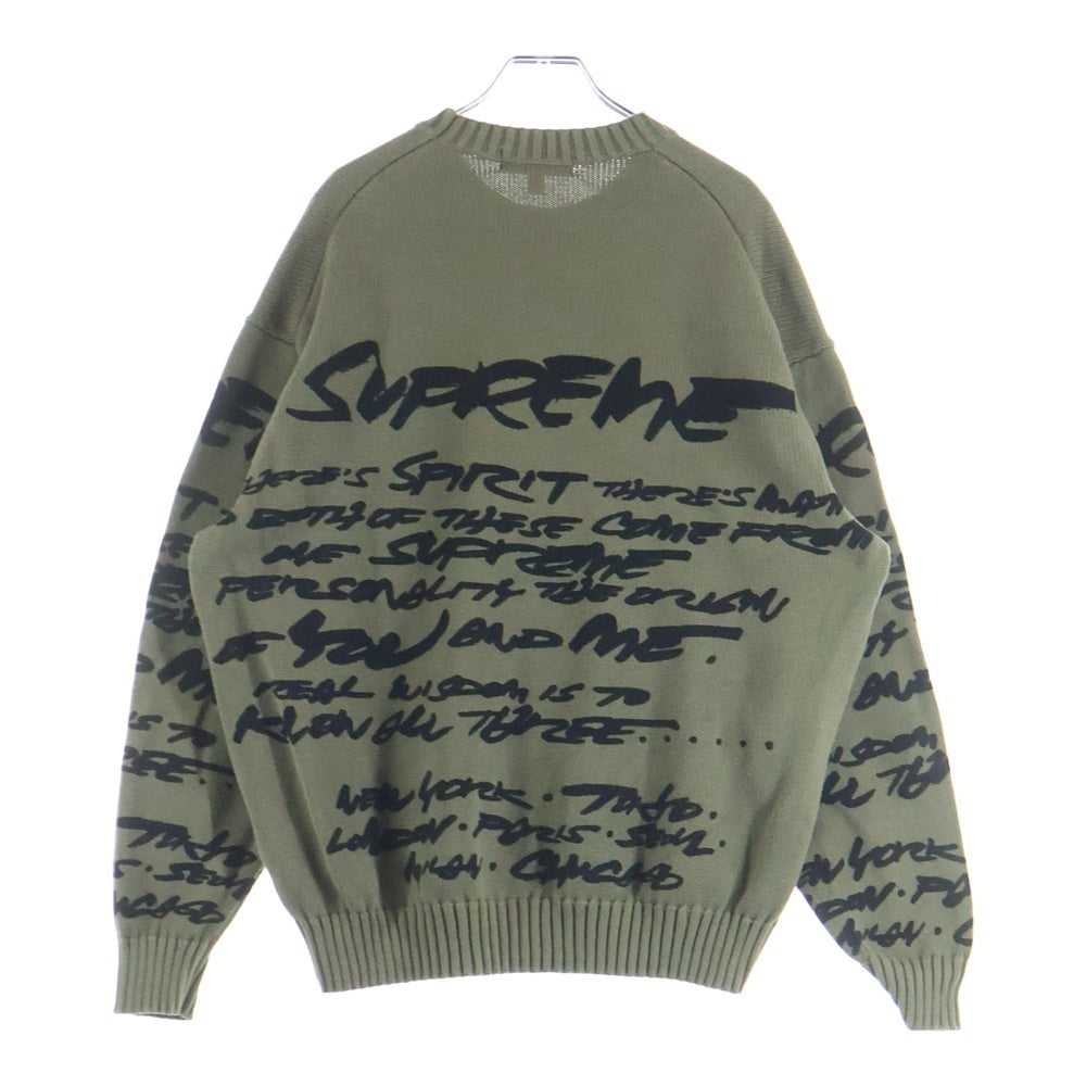 SUPREME(シュプリーム) 24SS FUTURA Sweater フューチュラセーター コットンニット カーキ 総柄