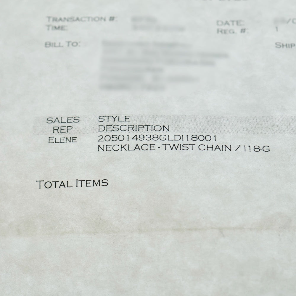 CHROME HEARTS(クロムハーツ) 22K NECKCHAIN T18 ツイストチェーンネックレス 18inch ゴールドBCA014