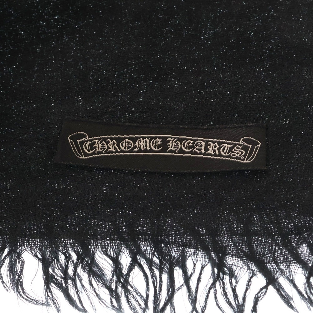 CHROME HEARTS(クロムハーツ) CHプラス クロス 総柄 カシミア ストール シルバーデュブレ ブラック