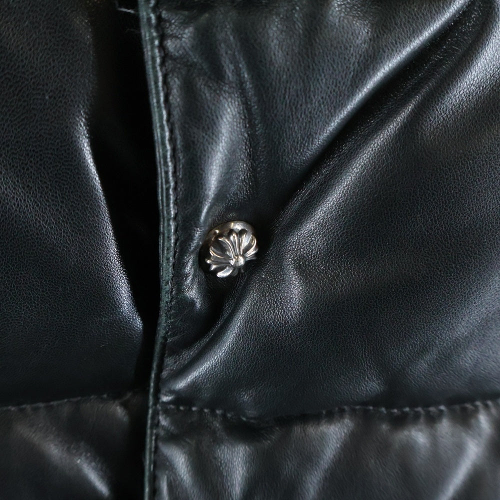 CHROME HEARTS(クロムハーツ) STIFF LTHR VEST クロスボタンレザーダウンベスト