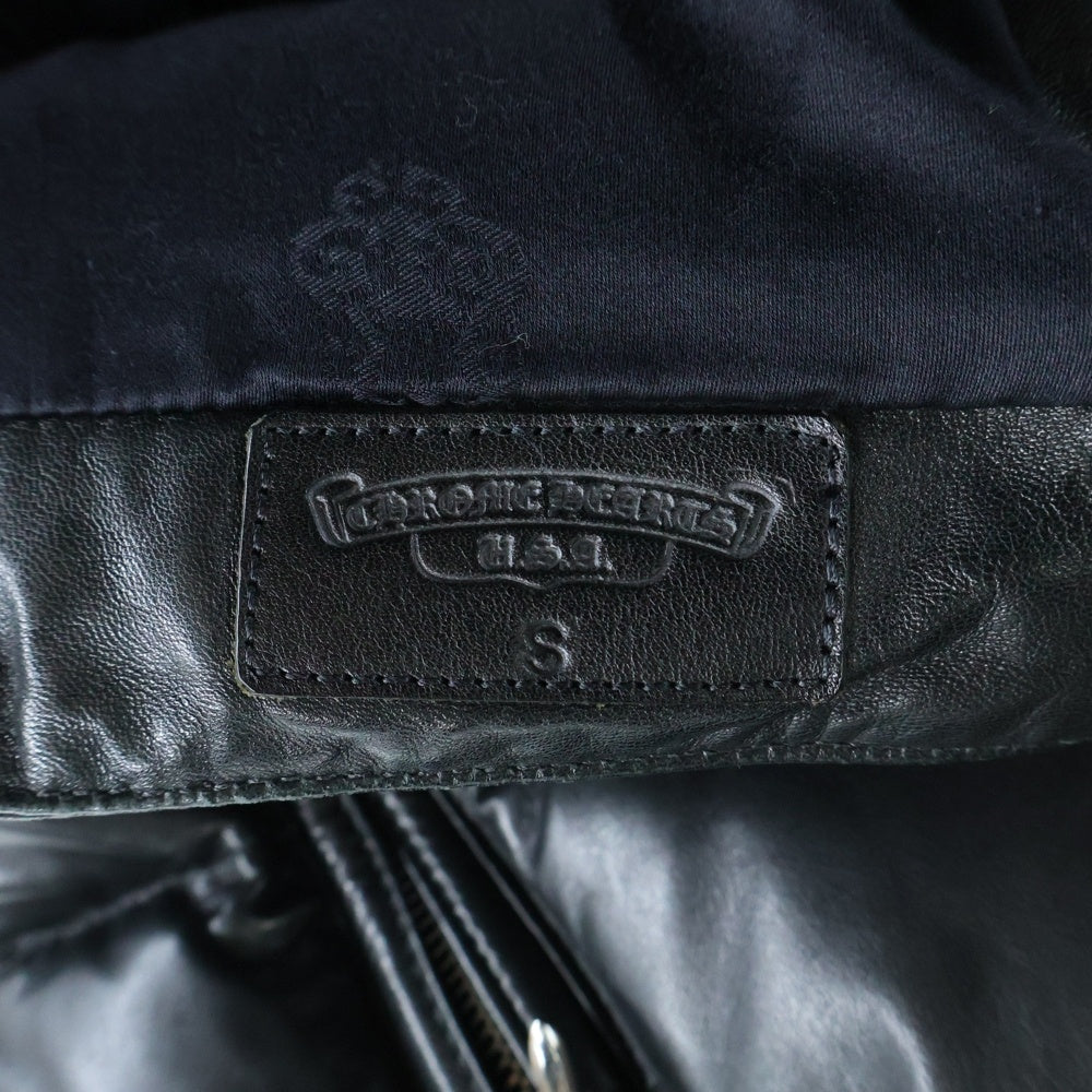 CHROME HEARTS(クロムハーツ) STIFF LTHR VEST クロスボタンレザーダウンベスト