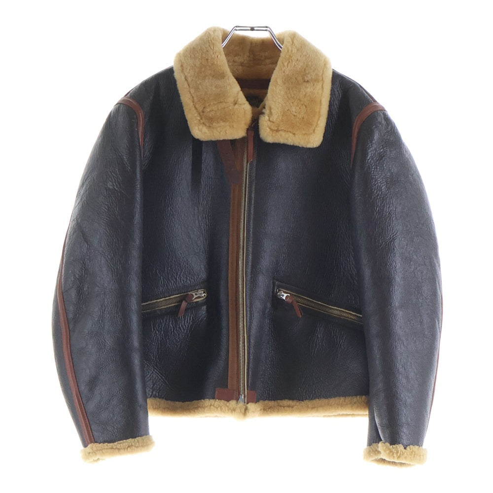THE REAL McCOY'S(ザリアルマッコイ) D-1 ムートン レザーフライトジャケット ブラック/ブラウン