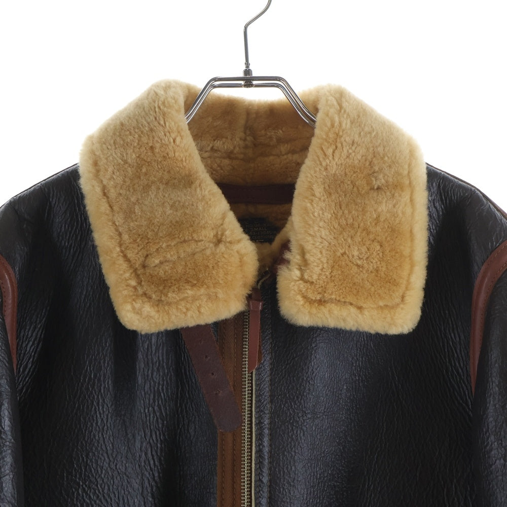 THE REAL McCOY'S(ザリアルマッコイ) D-1 ムートン レザーフライトジャケット ブラック/ブラウン