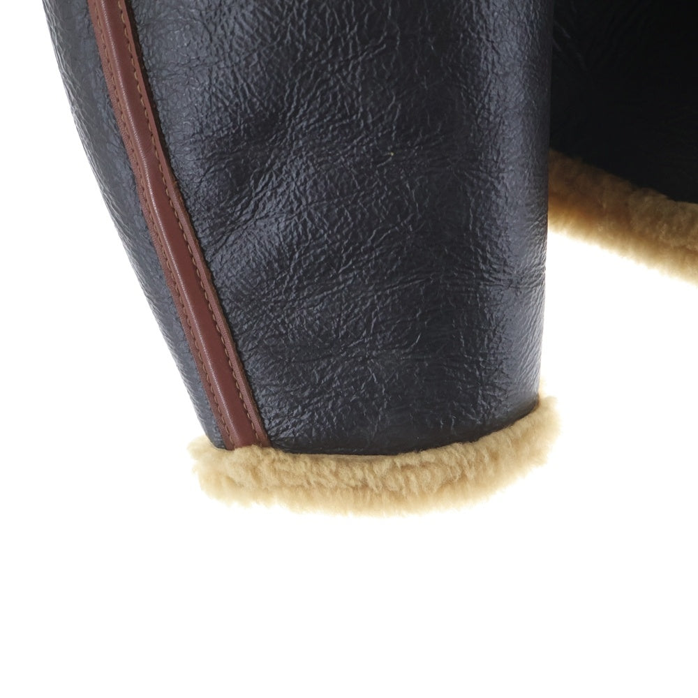 THE REAL McCOY'S(ザリアルマッコイ) D-1 ムートン レザーフライトジャケット ブラック/ブラウン