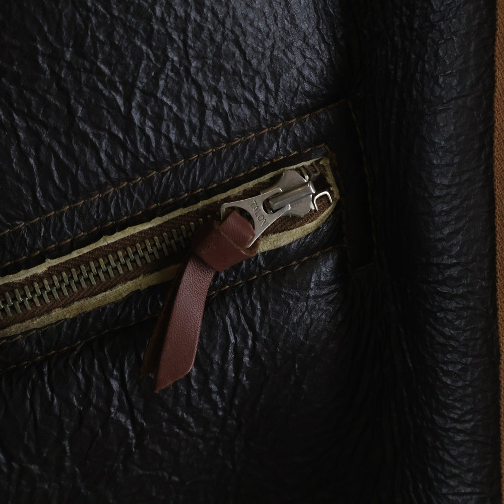 THE REAL McCOY'S(ザリアルマッコイ) D-1 ムートン レザーフライトジャケット ブラック/ブラウン