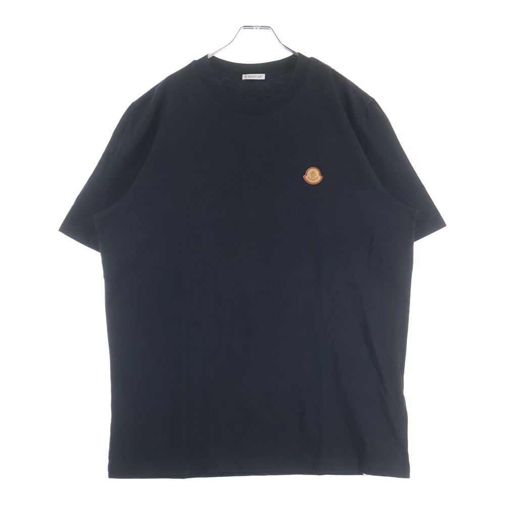 MONCLER(モンクレール) フロントロゴワッペン クルーネック半袖Tシャツカットソー ブラック I20918C00051 8390T