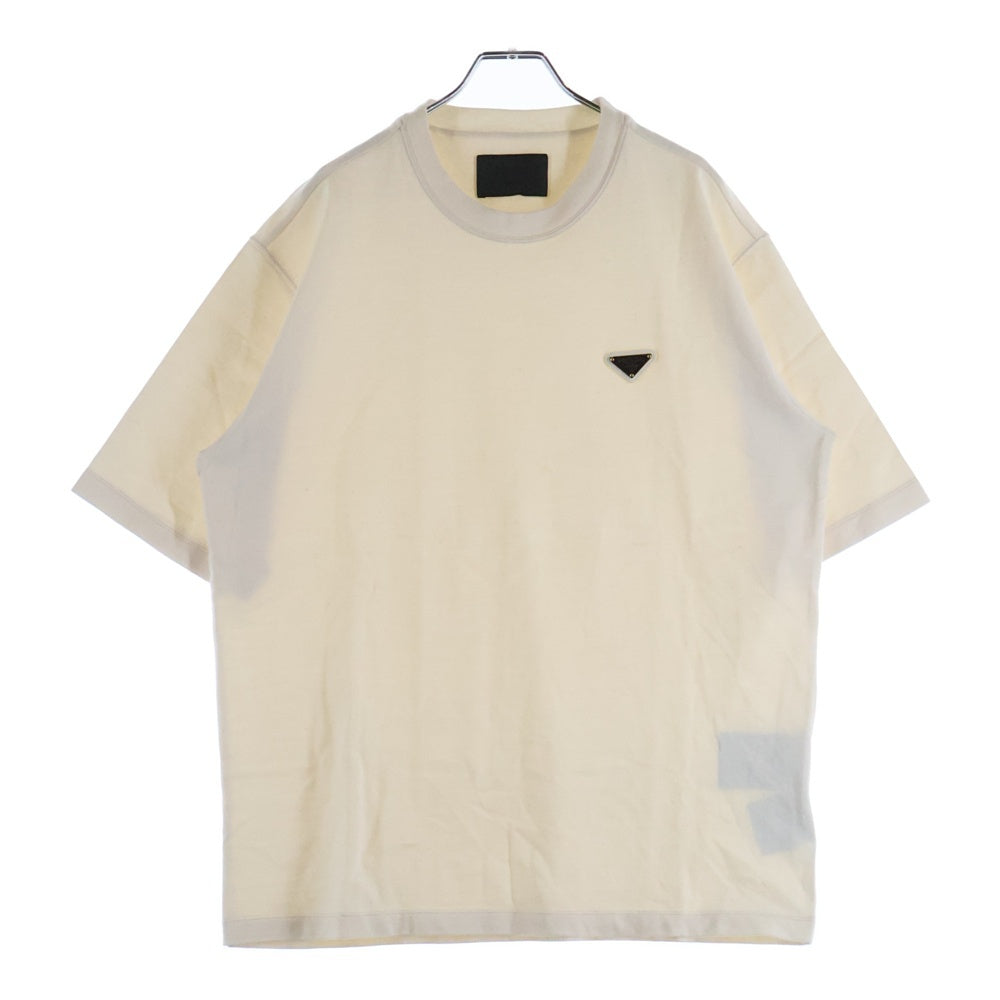 PRADA(プラダ) トライアングルプレート クルーネック半袖Tシャツカットソー オフホワイト UJN861 SWM0 14LK