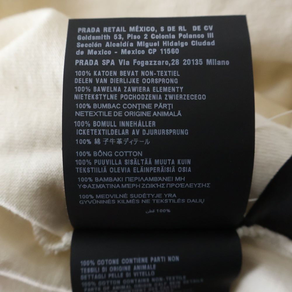 PRADA(プラダ) トライアングルプレート クルーネック半袖Tシャツカットソー オフホワイト UJN861 SWM0 14LK