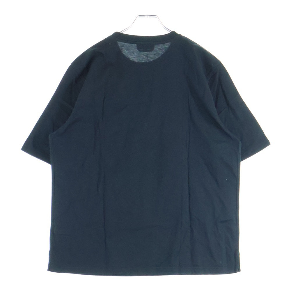 HERMES(エルメス) スーパーH レザーパッチ クルーネック半袖Tシャツカットソー ブラック