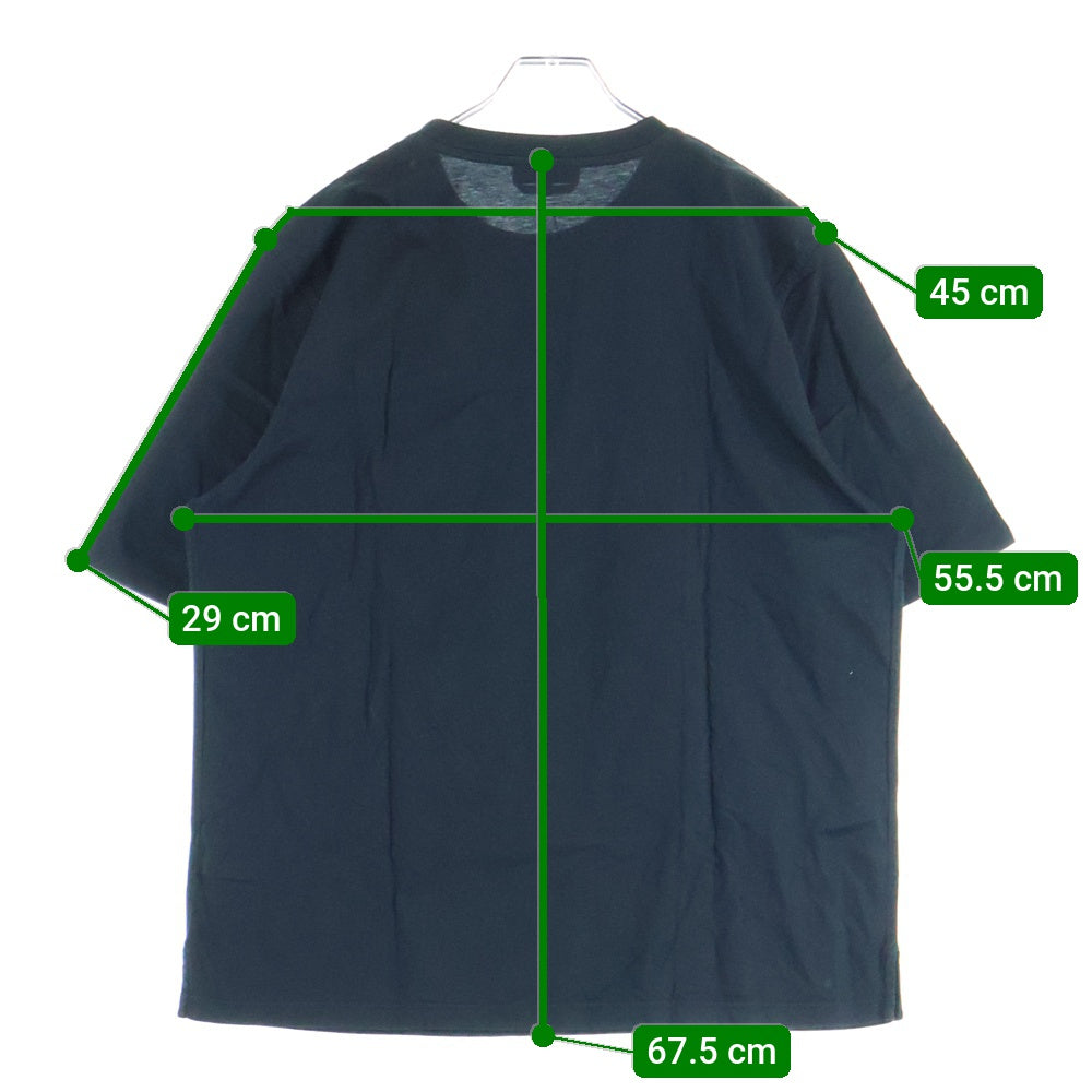 HERMES(エルメス) スーパーH レザーパッチ クルーネック半袖Tシャツカットソー ブラック
