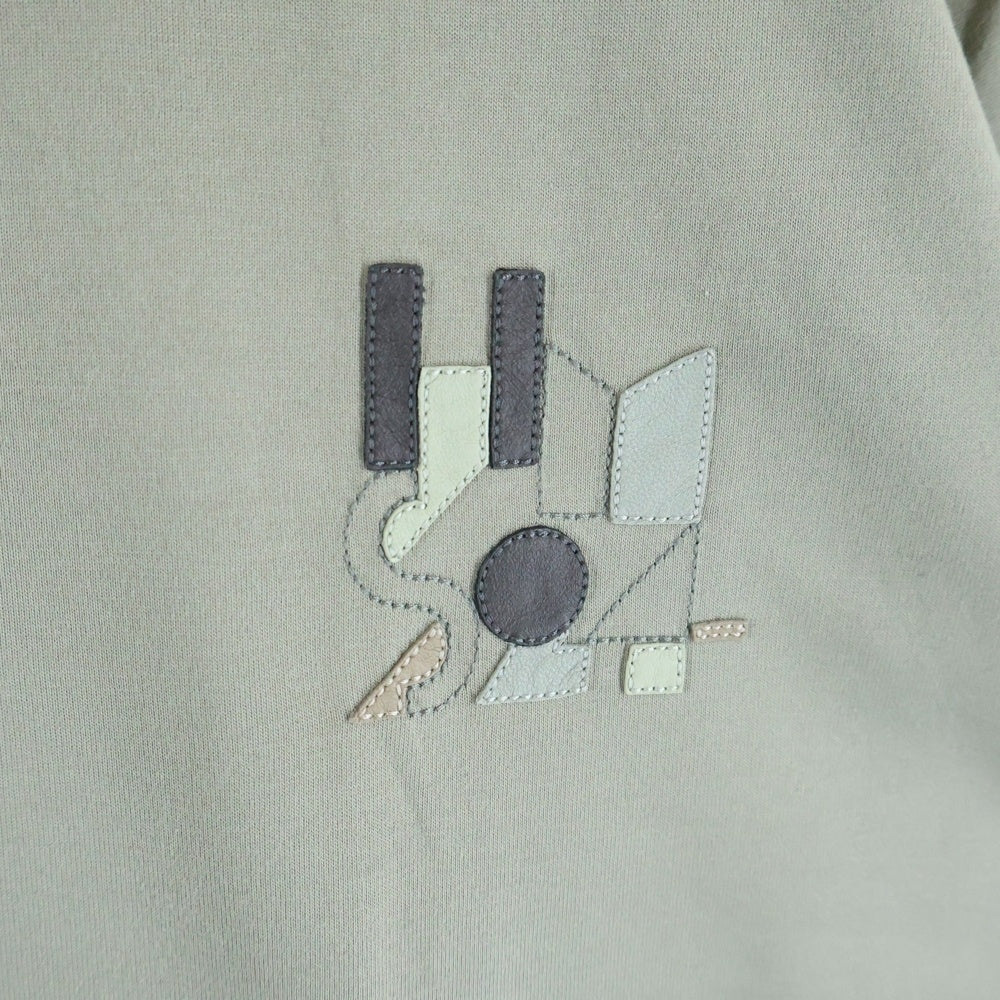 HERMES(エルメス) 24SS レザーパッチ クルーネック半袖Tシャツカットソー カーキ