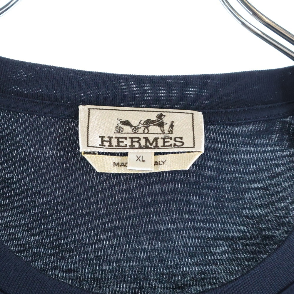 HERMES(エルメス) 24SS レザーパッチ クルーネック半袖Tシャツ