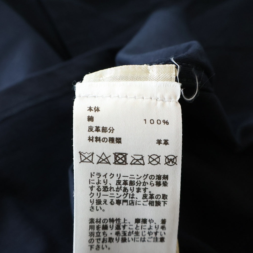 HERMES(エルメス) 24SS レザーパッチ クルーネック半袖Tシャツカットソー ネイビー