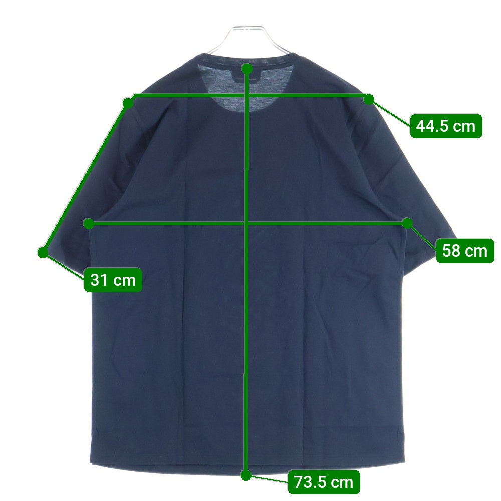 HERMES(エルメス) 24SS レザーパッチ クルーネック半袖Tシャツカットソー ネイビー