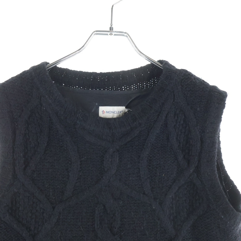 MONCLER(モンクレール) ニットベストレイヤード ノースリーブダウンワンピース ブラック レディース 320939078100