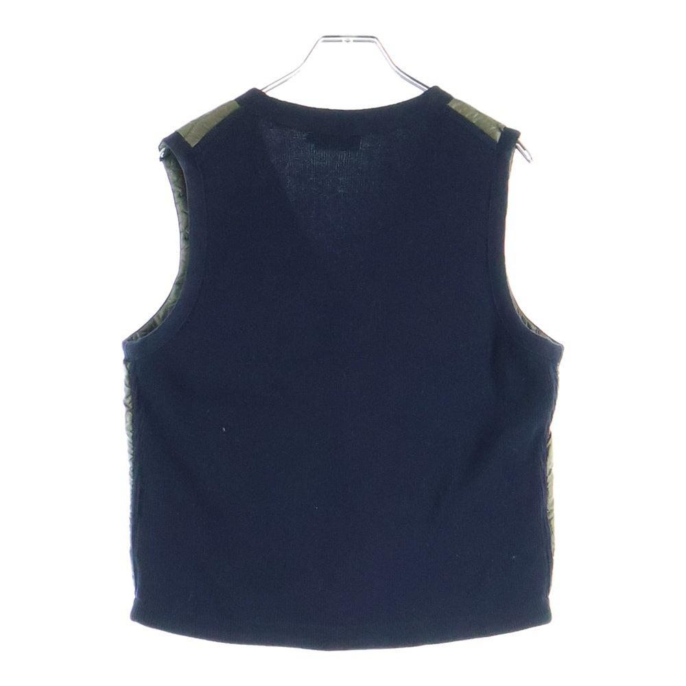 MONCLER(モンクレール) MAGLIA TRICOT GILET ニット切替ダウンジレベスト カーキ/ネイビー 310919442800 レディース