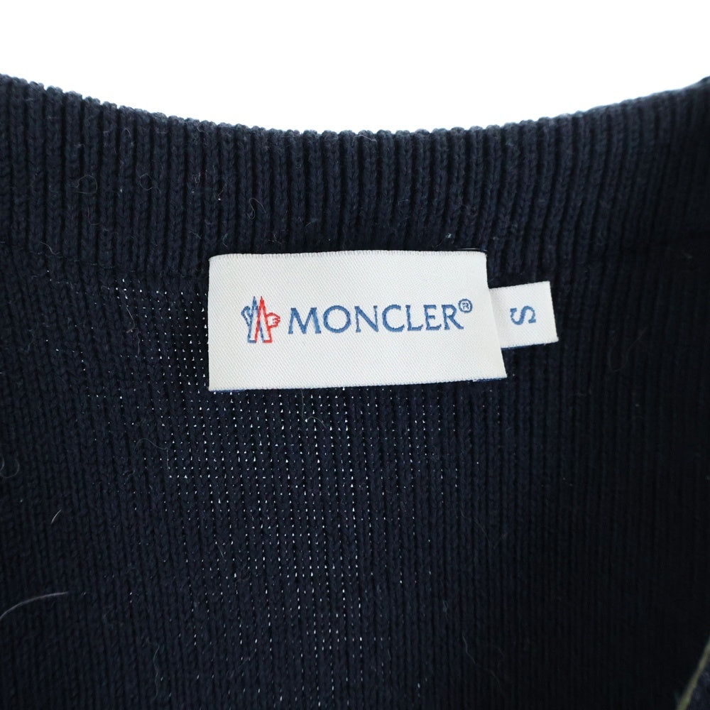 MONCLER(モンクレール) MAGLIA TRICOT GILET ニット切替ダウンジレベスト カーキ/ネイビー 310919442800 レディース