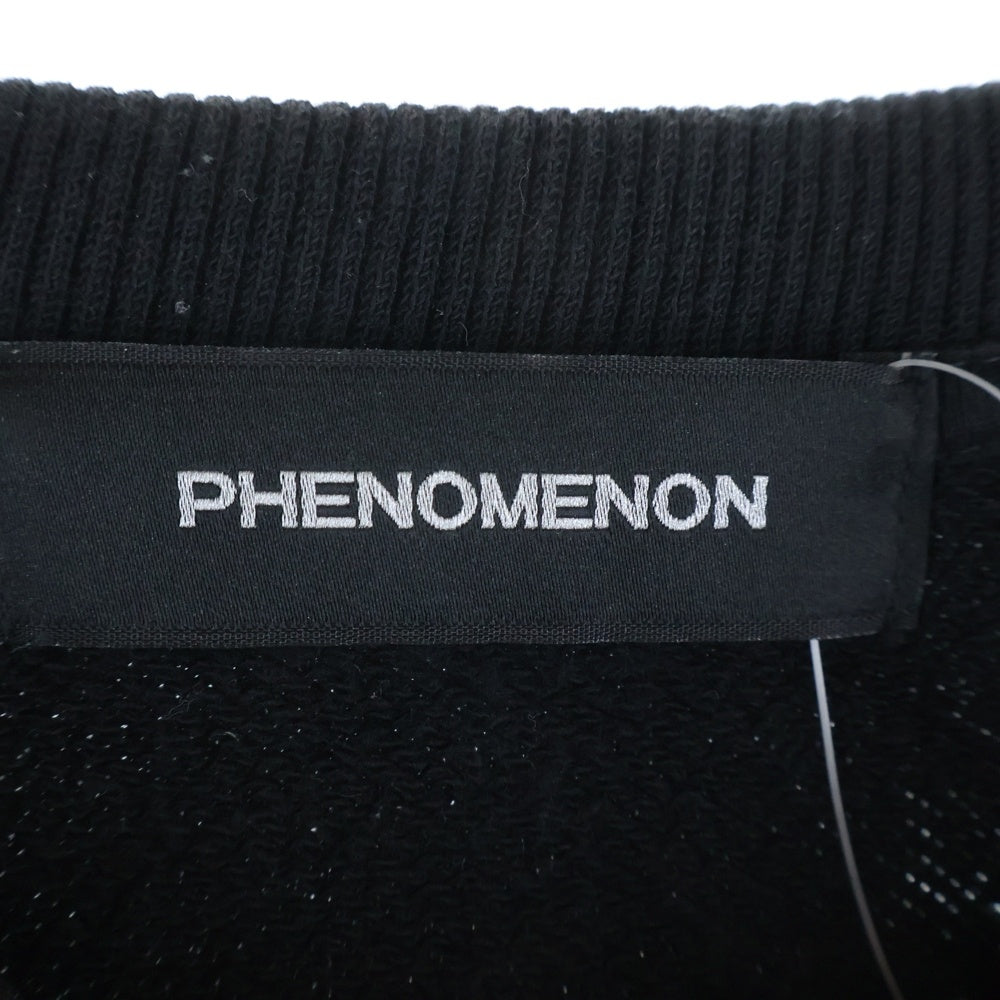 PHENOMENON(フェノメノン) METAL LOGO CREWNECK メタルアームロゴ クルーネックスウェットシャツ 1LLCS22A-019 ブラック