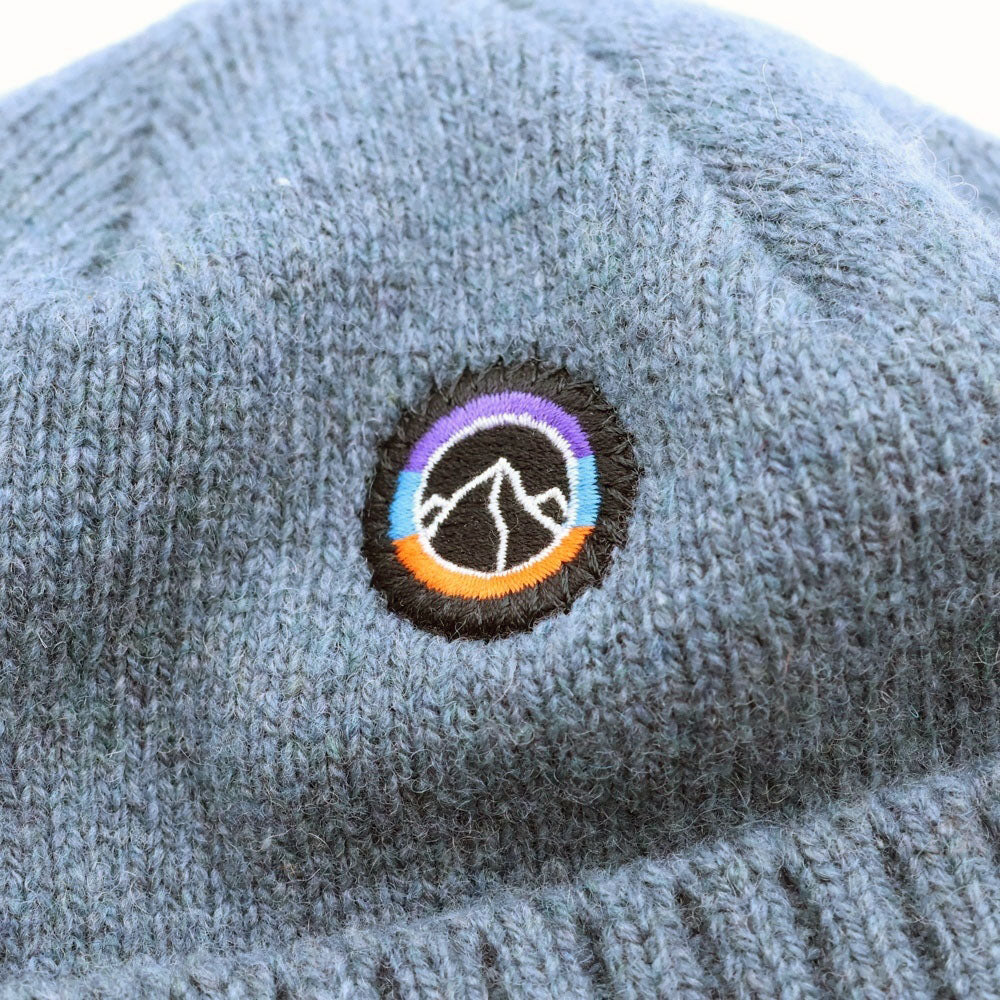 PATAGONIA(パタゴニア) 23AW ワッペンパッチ リサイクルウールナイロン ビーニー ニットキャップ ブルー レディース