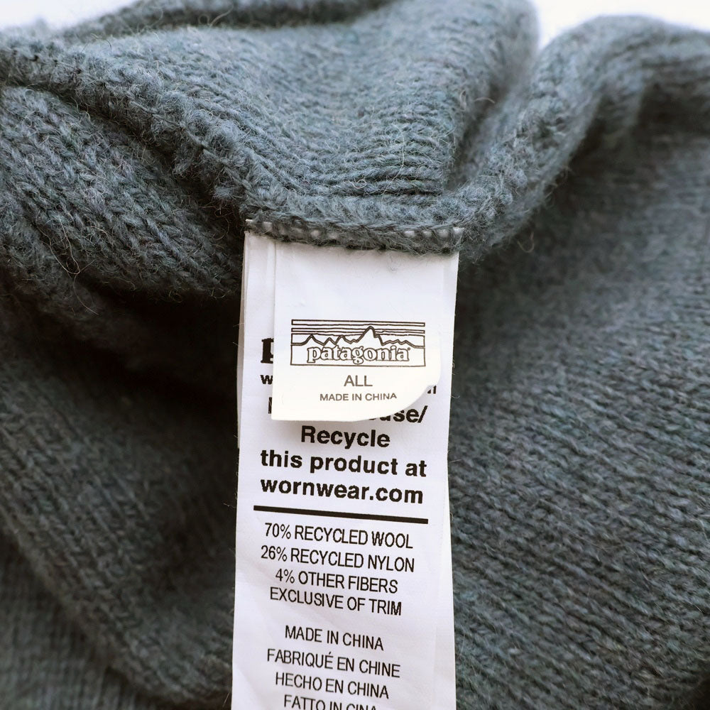 PATAGONIA(パタゴニア) 23AW ワッペンパッチ リサイクルウールナイロン ビーニー ニットキャップ ブルー レディース