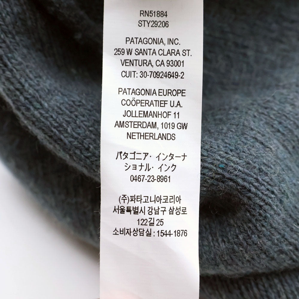 PATAGONIA(パタゴニア) 23AW ワッペンパッチ リサイクルウールナイロン ビーニー ニットキャップ ブルー レディース