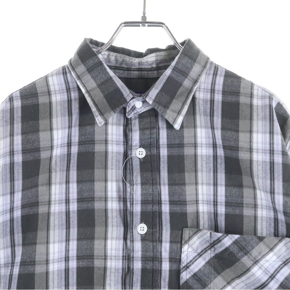 THE NORTH FACE PURPLE LABEL(ノースフェイスパープルレーベル) 25SS Flannel Field Work Shirt フランネルシャツ ブラック/チェック