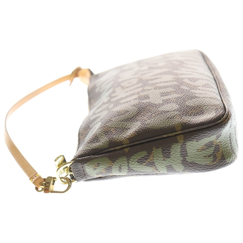 LOUIS VUITTON(ルイヴィトン) モノグラムグラフィティ ポシェットアクセソワール レザーハンドバッグ ワンショルダーバッグ ブラウン/グリーン M92191 レディース