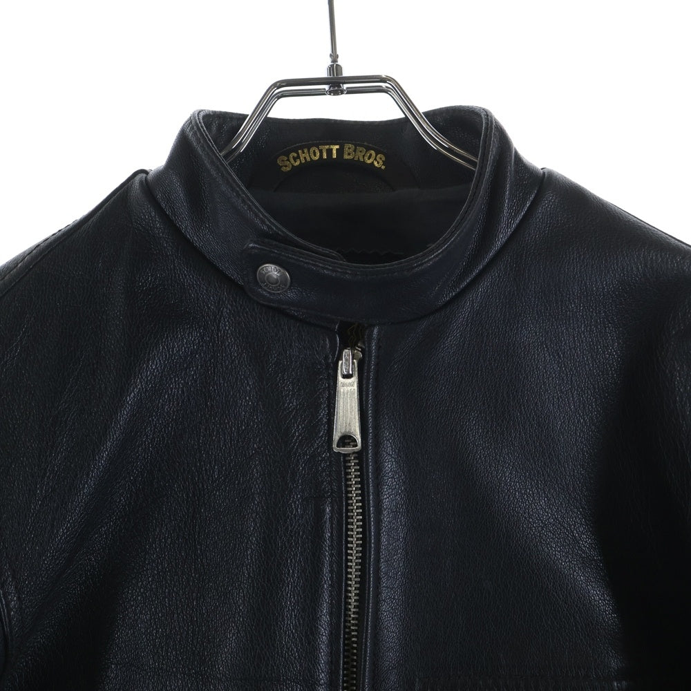 SCHOTT(ショット) ゴートレザー カフェレーサー シングルライダースジャケット ブラック 3111011