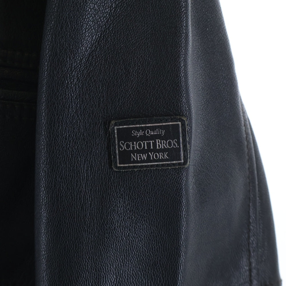 SCHOTT(ショット) ゴートレザー カフェレーサー シングルライダースジャケット ブラック 3111011