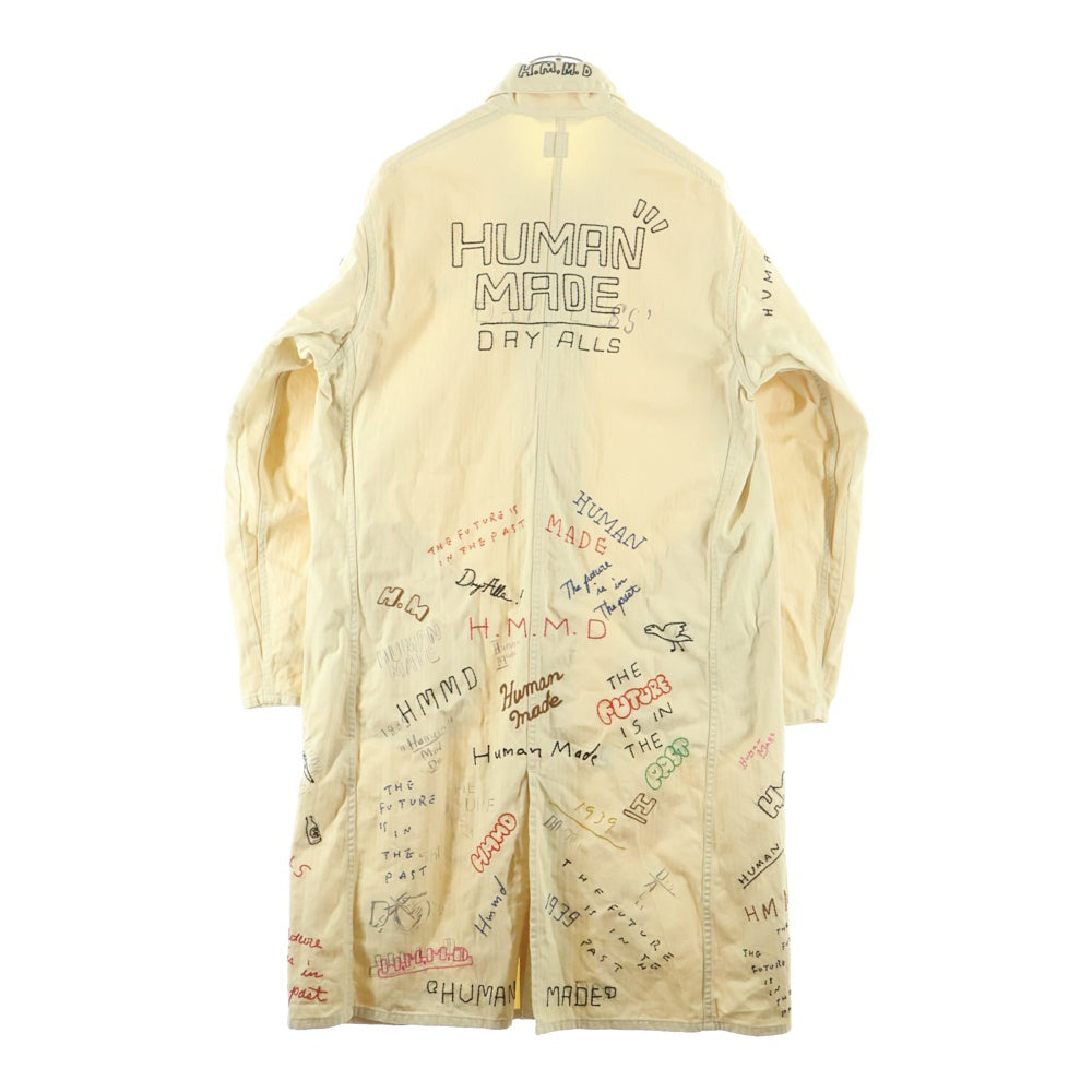 HUMAN MADE(ヒューマンメイド) 24AW SHOP COAT HBT ステッチワーク ヘリンボーン ロングコート ベージュ