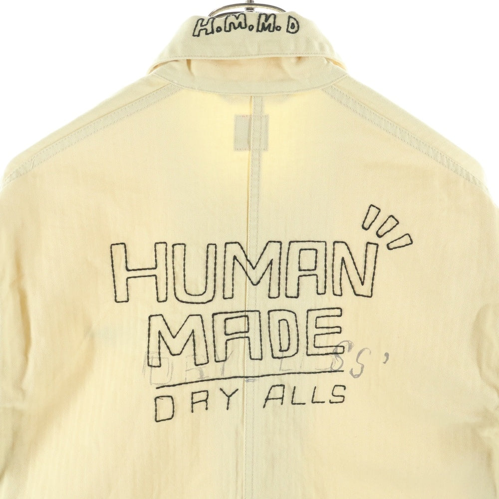 HUMAN MADE(ヒューマンメイド) 24AW SHOP COAT HBT ステッチワーク ヘリンボーン ロングコート ベージュ