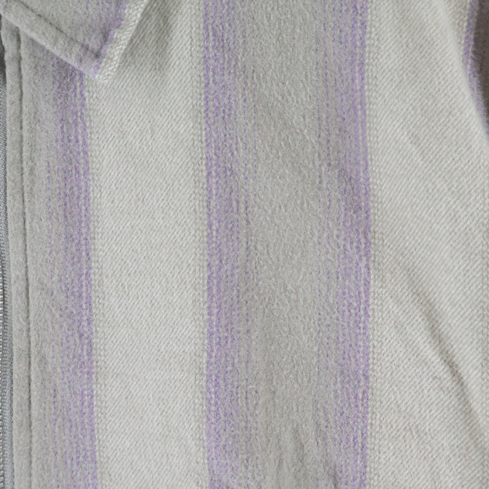 SUPREME(シュプリーム) 23AW Stripe Flannnel Zip Up Shirt 胸ロゴ ジップアップ フランネルシャツ チェック グレー