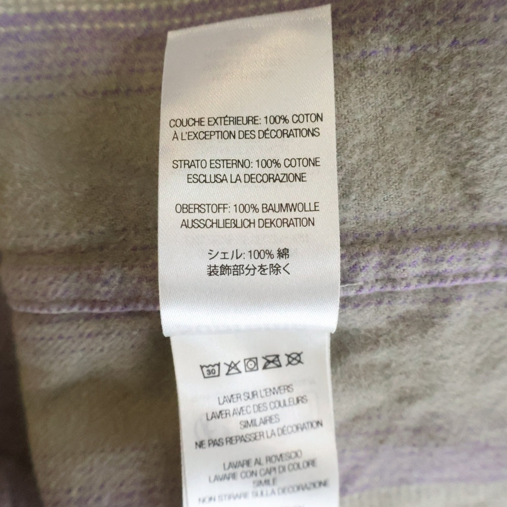 SUPREME(シュプリーム) 23AW Stripe Flannnel Zip Up Shirt 胸ロゴ ジップアップ フランネルシャツ チェック グレー