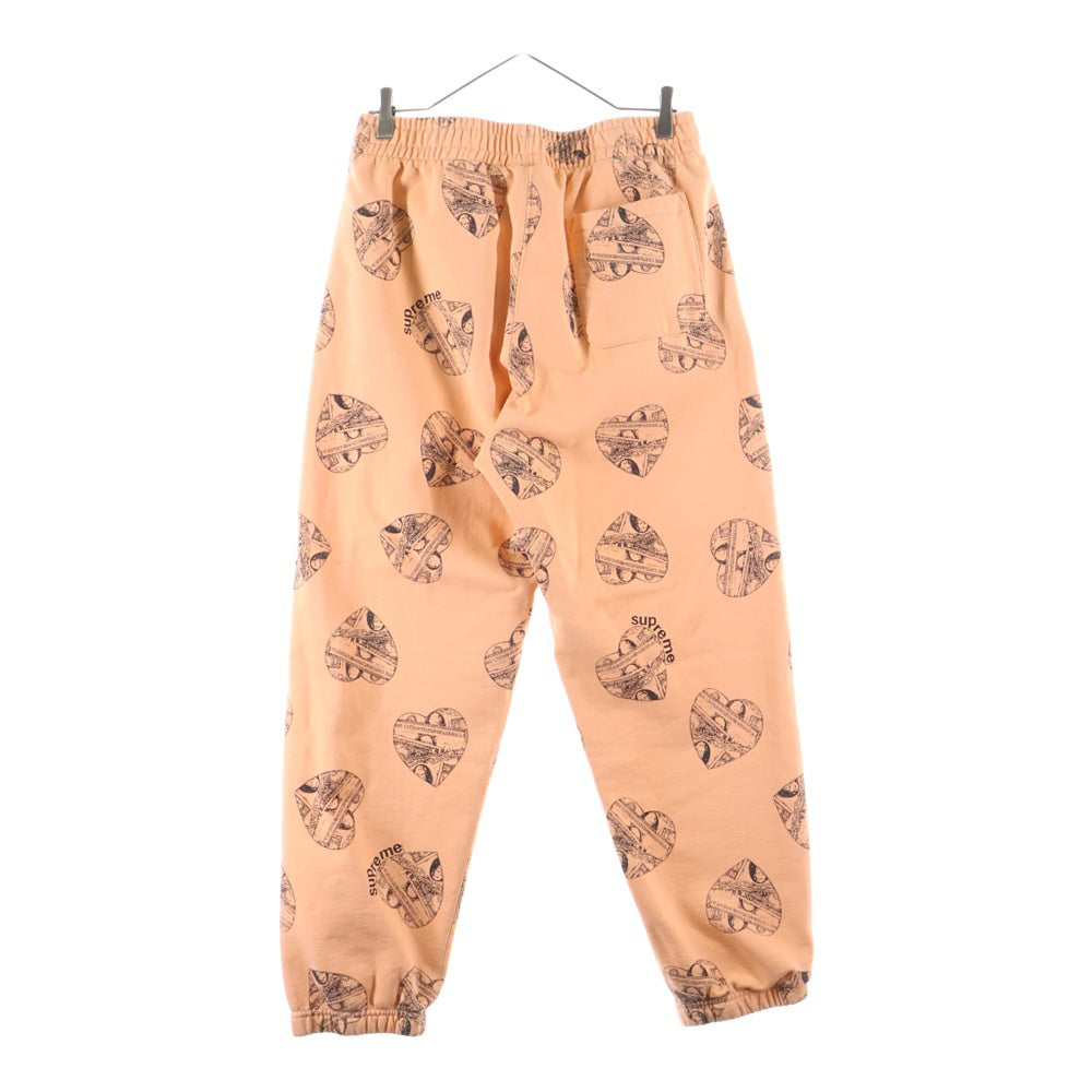 SUPREME(シュプリーム) 24AW Love Cash Sweatpant ハート総柄 スウェットパンツ オレンジ