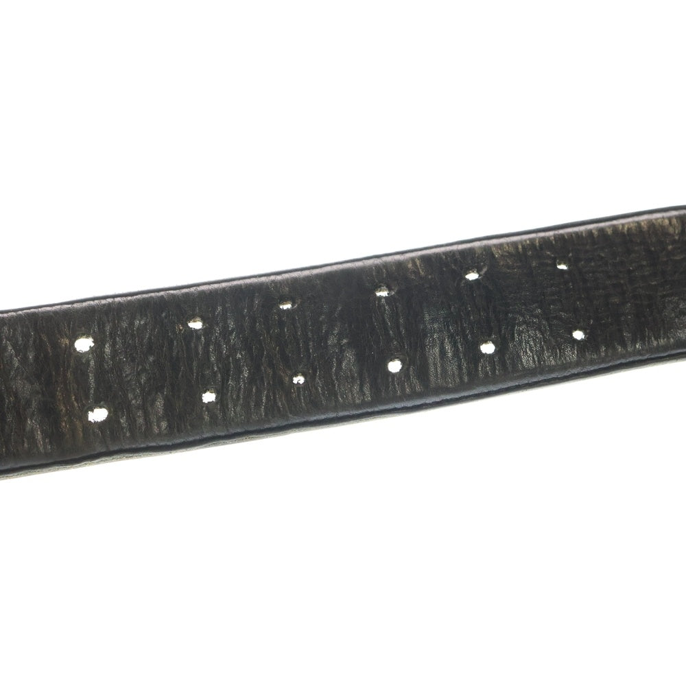 CHROME HEARTS(クロムハーツ) ROLLER2 ダブルピンスクロール レザーベルト ブラック