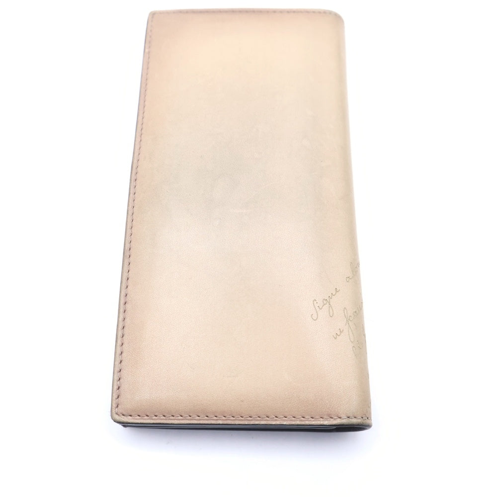 Berluti(ベルルッティ) カリグラフィ エスパス エン スクリット ロングウォレット 2つ折り財布 ベージュ レディース