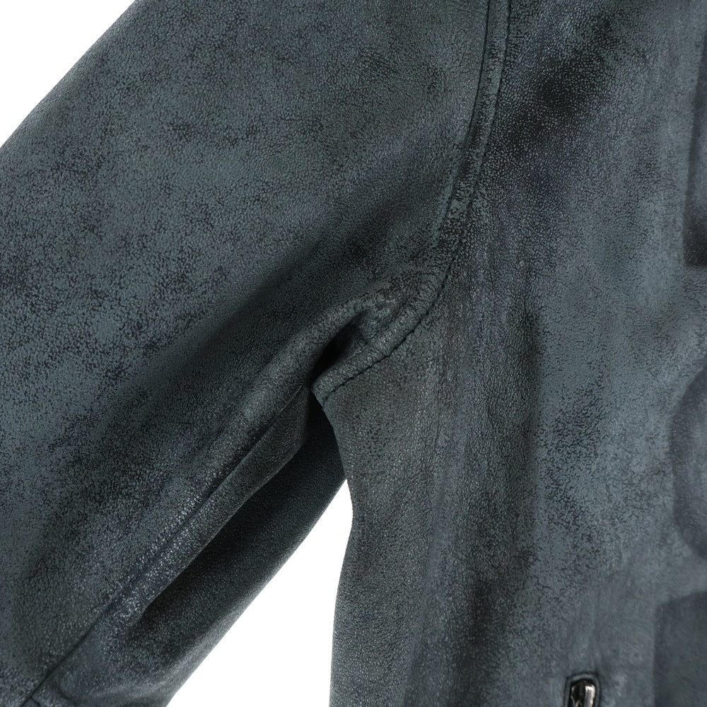 DIESEL(ディーゼル) L-EVERT-A ロゴプリント クラッキング加工 バイカー シングルレザージャケット ブラック