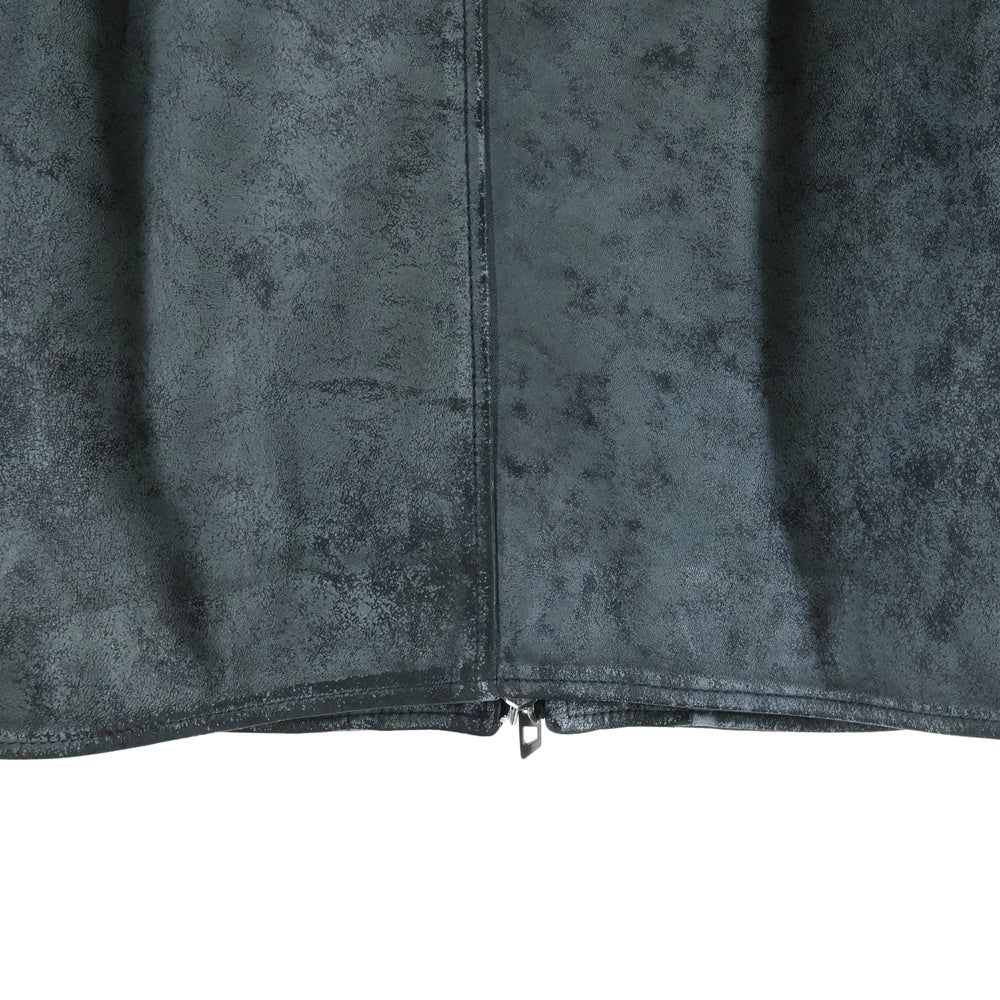 DIESEL(ディーゼル) L-EVERT-A ロゴプリント クラッキング加工 バイカー シングルレザージャケット ブラック